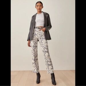 Reformation Black and White Dessert Print Pants